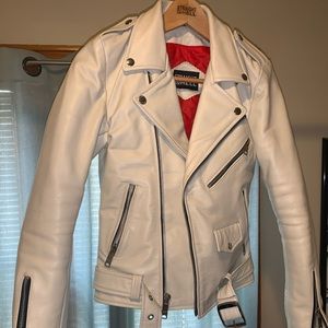 SOLD Bone White Straight to Hell Leather Jacket